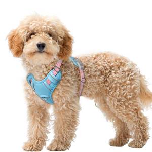 lot 39528 image: BARKBAY No Pull Dog Harness Large Reflective Dog Harness with Front Clip and Easy Control Handle for Walking Training Running with ID tag Pocket(Baby Blue & Baby Pink,XS)
