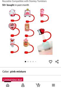 lot 39529 image: Pink Mini Headphones Valentines Day Cupcake Toppers 6 pcs