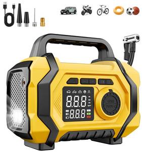 lot 39541 image: Tire Inflator Portable Air Compressor, 6X Fast 150PSI Air Pump for Car Tires, Cordless Car Motorcycle Balls Bike Pump, Tire Inflator Pressure Gauge, 12V Auto Shut-off Tire Pump, LED Display Light