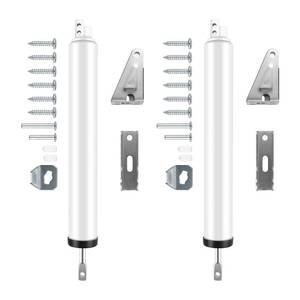 lot 39544 image: Screen and Storm Door Closer Kit, Heavy Duty Pneumatic Screen and Storm Door Closer, Screen and Storm Door Push Button Latch Set Replacement Kit, Adjust Smooth Closing Speed (White) 2 pcs.