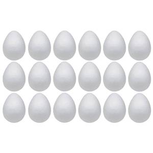lot 39550 image: Crafjie Foam Eggs 18pcs 4 Inch (10cm) White Craft Polystyrene Eggs Smooth for Spring Easter Halloween Christmas Holiday Crafts Making Handmade DIY Painting School Projects
