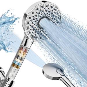lot 39553 image: Magichome Filtered Shower Head with Handheld, High Pressure 10-Spd Detachable Chrome Showerhead with Stainless Hose, Water Softener Filter Beads for Hard Water - Remove Chlorine, Reduce Dry Itchy Skin