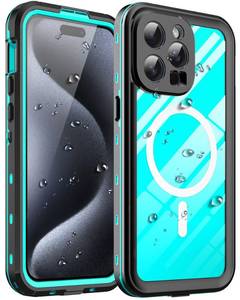 lot 39554 image: Ezanmull for iPhone 15 Pro Max Waterproof Case Magnetic, Compatible with MagSafewith Screen ProtectorIP68 UnderwaterDustproof Case for iPhone 15 Pro Max 6.7 Teal