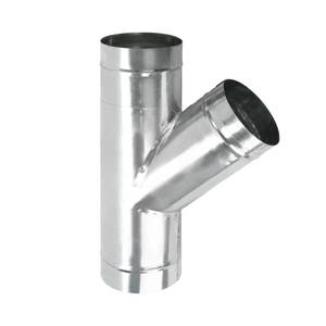 lot 39555 image: Duct Splitter, 3 Way Duct Hose Connector 45 Degree Y Shaped Exhaust Fan Dryer Vent Hose Metal Bathroom Ventilation Vent Duct Splitter Tool (Silver) 4 inch