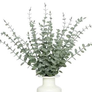 lot 39556 image: BLISOUL 18Pcs Faux Eucalyptus Stems, 15 Artificial Eucalyptus Plants with White Frosted Coating, Fake Eucalyptus Decor Plastic Greenery Leaves for Wedding Bouquets Home Decor DIY Floral Arrangements