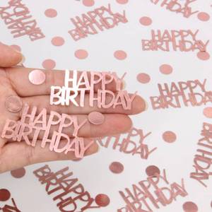 lot 39578 image: Blopee Rose Gold Birthday Confetti - 270 PCS Glitter Happy Birthday Decorations for Table