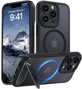 lot 39585 image: AMILIFECASES Magnetic Compatible with iPhone 13 Pro Case, Built-in Invisible Kickstand Compatible with MagSafe Translucent Matte Phone Case for iPhone 13 Pro 6.1, Black