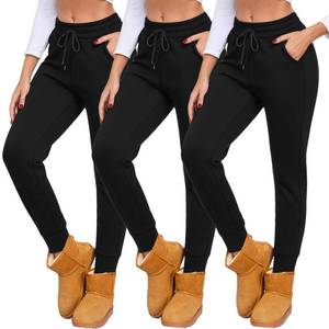 lot 48207 image: NEW YOUNG 3 Pack Fleece Lined Sweatpants for Women-Womens Joggers Pants with Pockets Workout Drawstring Lounge Yoga Pants for Women Winter 2XL