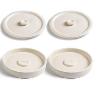 lot 48211 image: Cosnou Ceramic Margarita Salt Rimmer with Lid Set of 2 Home Bar Accessories for Seasoning - Rimmers for Drinks - Bartender Kit Tools - Bar Decor Sugar Salt Rimmer Plate Hand Make