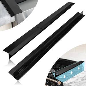 lot 48219 image: Stove Counter Gap Covers, Stainless Steel Stove gap Guard, Cooktop Trim Kit, Stove Gap Guards, Oven Gap Filler, Heat Resistant & Effectively Protect Stove Gap Filler,BLACK(2PCS) 16.5-33