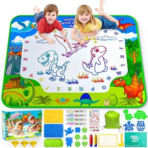 lot 48222 image: Water Doodle Mat, 40 x 32 Inch Mess Free Drawing Mat, Educational Toy for 3 4 5 6 7 8 Years Old Boys Girls, Neon Color Mat Doodle Board Writing Drawing Toys Holiday Christmas Birthday Gifts