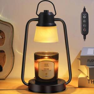 lot 48233 image: Candle Warmer Lamp with Timer Dimmer - Electric Wax Melt Warmer Lamp for Jar Candles, Valentines Day Gifts for Her Women, Vintage Candle Lamp Warmer with 2 Bulbs, House Warming Gifts New Home Decor missing shade