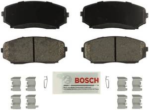 lot 48234 image: BOSCH BE1258H Blue Ceramic Disc Brake Pad Set With Hardware - Compatible With Select Ford Edge Lincoln MKX Mazda CX-5, CX-7, CX-9 FRONT