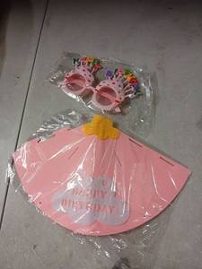 lot 55059 image: Pink Birthday Party Hat Set with Glasses