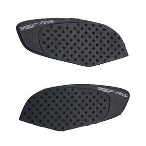 lot 55060 image: Black Gas Fuel Tank Pad Traction Side Fuel Knee Grip Decal Compatible with Yamaha YZF R6 2008-2016