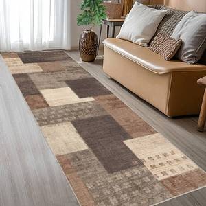lot 55799 image: QDUIDU Modern Geometric Patchwork Indoor Runner Rug for Living Room, Beige 2.7x 8 Large Rug Rockwood Collection Hardwood Floors Decor for Bedroom, Beige Throw Carpet for Office Entryway Dining Room