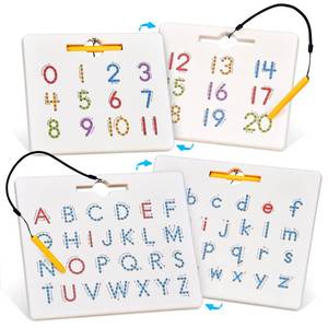 lot 55807 image: GAMENOTE Double Sided Magnetic Letter & Number Board Set - Alphabet & Numbers Tracing Board for Toddlers, ABC Uppercase & Lowercase Practicing, Math Learning, Educational Toys for Kids