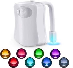 lot 18297 image: Multi-Color Toilet Bowl Motion Sensor Night Light - Light Detection Sensor LED Light- Cool Fun Gadget for Men, Women, Him, Her, Birthday Kid - Funny Unique Gift Present - Best Gag Christmas Idea