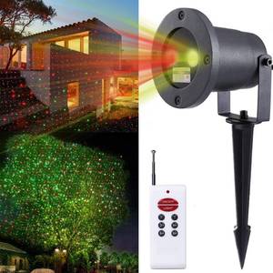 lot 18367 image: Moving Green and Red - 2 Color Laser Landscape Projector Light w Remote Landscaping Decoration Holiday Lighting Christmas Lights Outdoor Laser Amazer