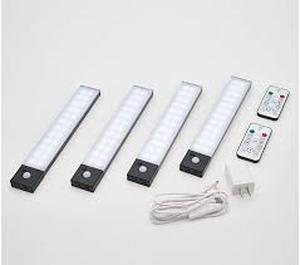 lot 18260 image: BrightLiving Set of 4 Rechargable Motion Sensor 12 In. L