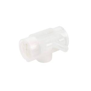 lot 4825 image: Dynarex Resp-02 Trach HME 1500 T-shape Tracheostomy Heat Moisture Exchanger With Swivel O2 Port, 50 Count