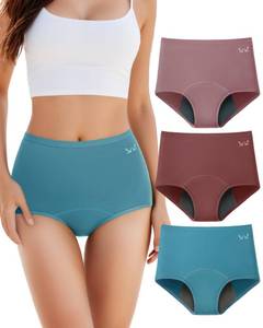 lot 4829 image: TANSTC Period Underwear for Women Heavy Flow Leakproof Panties Soft Fit Teens High Waisted Menstrual Panties Postpartum Hipster Briefs -3 Pack 3XL
