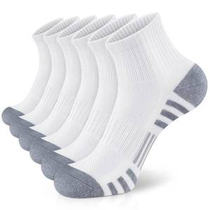 lot 4844 image: Airacker Athletic Quarter Socks with Cushion Running Ankle Socks for Men Women 6 Pairs