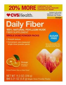 lot 4866 image: CVS Pharmacy Natural Fiber Supplement Sugar-Free Single Dose Powder Packets Orange 54 Count