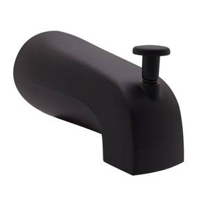 lot 4958 image: Westbrass E531D-1F-12 5-14 Reach Wall Mount Tub Spout with Front Diverter, Oil Rubbed Bronze