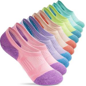 lot 4961 image: Gonii No Show Socks Womens Athletic Compression Running Low Cut Cushioned Socks 5 Pairs