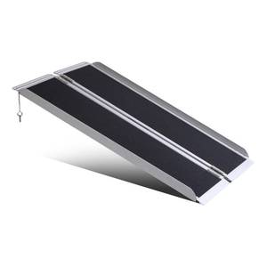 lot 4971 image: YMINCGGM Portable Wheelchair Ramp 4FT,No-Slip Aluminum Folding Handicap Ramp 800lbs Load Capacaity,Wheel Chair ramp for Home Steps,Stairs,car Retail- $110