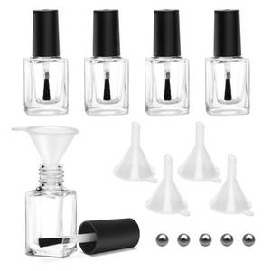 lot 2077 image: AHIER Empty Nail Polish Clear Bottles with Brush Cap Funnel and Mixing Ball (15ml 5p) - Retail $10