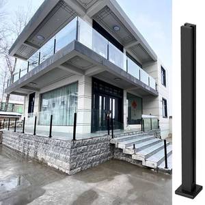 lot 2085 image: Tagifet Black Glass Railing Post,304 Stainless Steel Glass Railing Post Sturdy and Durable, Suitable for Balustrade,Stairs, Deck,Balcony and Pool (Mid Post, 39.3 inch  100 cm) Retail- $96