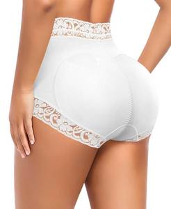 lot 2100 image: DERCA Butt Lifting Panties Padded Underwear for Women Booty Pads Butt Enhancer Lace Shapewear Panty (White,Medium) - Retail $35