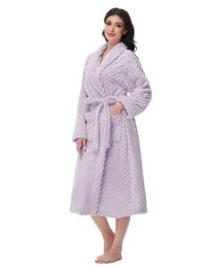lot 2190 image: Yurhap Premium Robes for Women - Super Soft Cozy Fleece Womens Robe Plush Long Bathrobe - Retail $24
