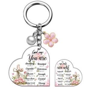 lot 2209 image: Iweca Faith Based Gifts For Women Inspirational Christian Gifts For Women Faith Godly Jesus Keychain For Boys Girls Religious Gift For Friends God Says You Are Bible Verse keychain&nbsp