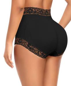 lot 2210 image: DERCA Butt Enhancer Hip Pads Lace Padded Boyshorts (#0114 Black-panties,X-Large) - Retail $34
