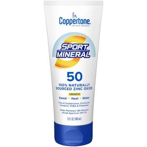 lot 3003 image: Coppertone Sport Mineral Sunscreen Lotion SPF 50, Water Resistant Sunscreen with Zinc Oxide, 5 Fl Oz Bottle - Retail $12