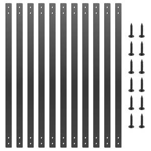 lot 3026 image: Akenow Deck Balusters 32.25Inch-51 Pack Metal Deck Spindles,Flat Straight Baluster with Screws,Heavy Duty Cast Iron Deck Railing, for Outdoor Stair Deck Porch - Retail $110
