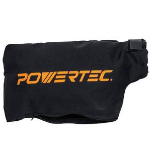lot 3033 image: POWERTEC Miter Saw Dust Collector Bag for 10, 12 Miter Saw, Fits Nominal 2-12 Dust Ports, Hook and Loop Dust Bag wZipper and Wired Adjustable Stand for Belt Sander (75075) - Retail $11