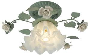 lot 3070 image: BRRSKBK French Glass Flower Ceiling Light Fixture Green Hallway Semi Flush Mount Ceiling Light Nordic Modern Blue White Milk Glass Close to Ceiling Light for Bathroom Farmhouse Foyer Corridor Kitchen - Retail $85
