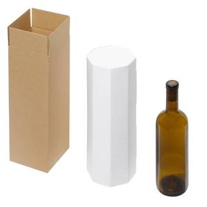 lot 3073 image: HASHI-HACO 6-Bottle Wine Shipping Box, Two-Piece Design, Eight-Sided Bottle Protector, White (4.6 x 4.6 x 13.4 in) - Retail $58