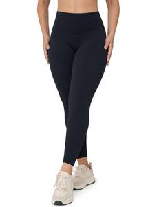 lot 3106 image: UNISSU Hugcurve No Front Seam High Waisted Workout Leggings for Women Buttery Soft Yoga Pants Gym Athletic Tights - 25 Black Medium - Retail $32