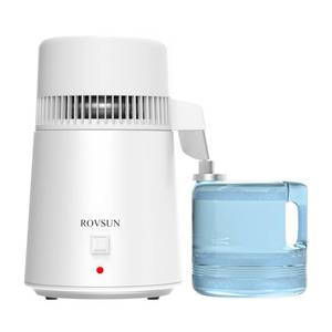 lot 3114 image: ROVSUN Upgraded 1.1 Gallon4L Water Distiller Countertop Distilled Water Machine with Flame-Retardant Material, BPA-Free Container &amp Stainless Steel Interior, 750W Distilled Water Maker Purifier - Retail $79