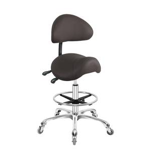 lot 3126 image: Nazalus Saddle Stool Chair with Back Support Footrest, Heavy-Duty(350LBS), Hydraulic Rolling Swivel Adjustable Stool Chair for Salon Spa Beauty Massage Dental Clinic Home Office Use(Coffee) - Retail $169