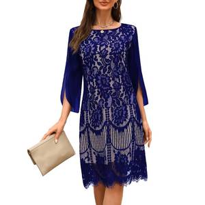 lot 3139 image: COOAN Wedding Guest Dresses for Women Womens Cocktail Dresses Formal Dresses for Women Lace Sequin Prom Dress, M - Retail $60