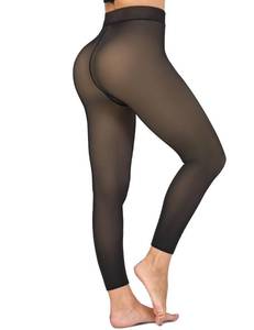 lot 3145 image: KBVOT Fleece Lined Tights Women Sheer Warm Pantyhose Leggings Fake Translucent Thermal Winter Thick Tights for Dresses Medium  - Retail $17