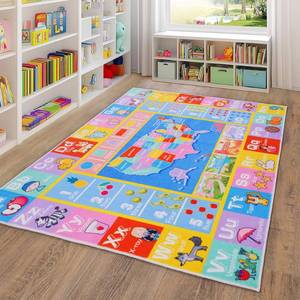 lot 3159 image: OHDS Kids Rugs for Playroom - Soft & Non-Slip 8x10 Feet Educational Rug for Learning ABC Alphabet, Numbers, Shapes & Map, Washable Classroom Rug for Toddler Nursery & Kids Room Decor - Retail $96