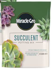 lot 3172 image: Miracle-Gro Succulent Potting Mix - Fertilized Soil with Premium Nutrition for Indoor Succulents, 4 qt. - Retail $25