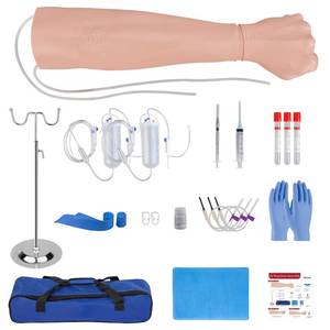 lot 3179 image: SimCoach Phlebotomy Practice Kit, Venipuncture & IV Practice Arm with Veins, Blood Draw Practice Kit for Injection and IV Training, IV Insertion Practice Kit for Medical Education - Retail $120